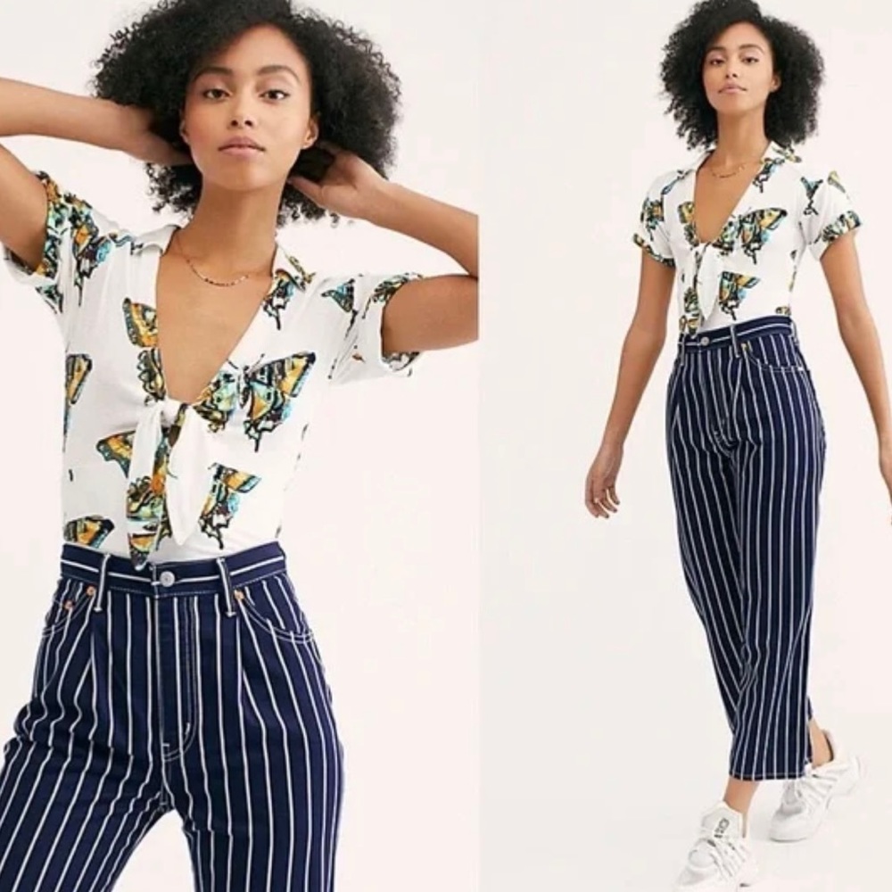 🦋 Free People Ready Set Sail Tie Front Butterfly Top 🦋 - Picture 5 of 9